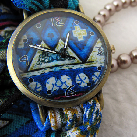  ساعت بند پارچه ای گلدار